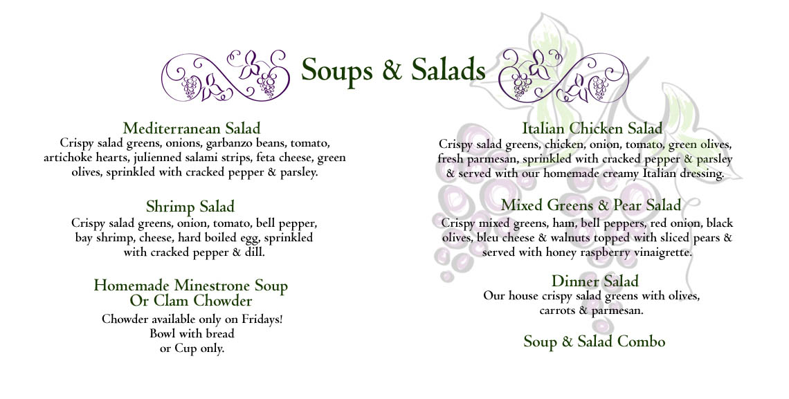 pedotti menu soup salad 2019